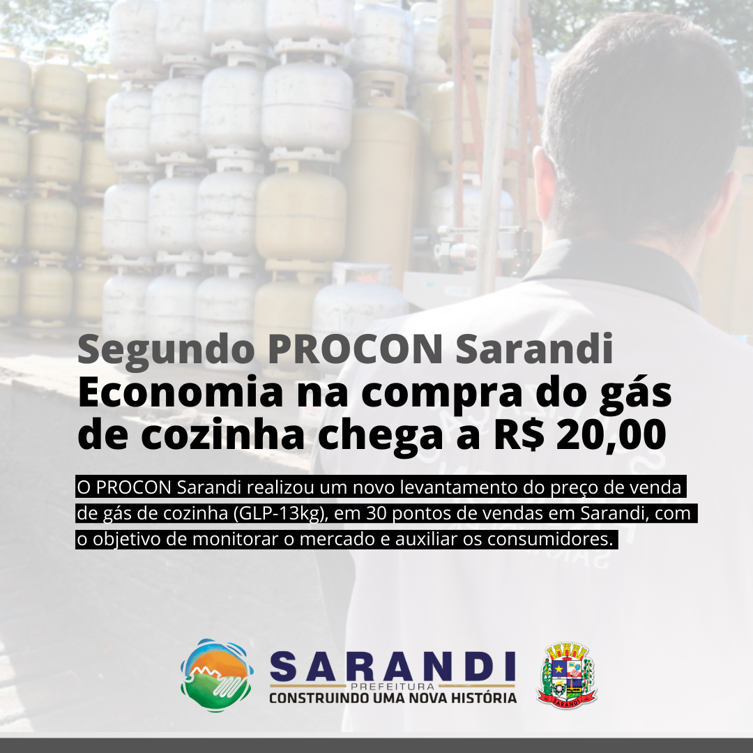 Economia na compra do gás de cozinha chega a R$ 20,00, segundo o PROCON